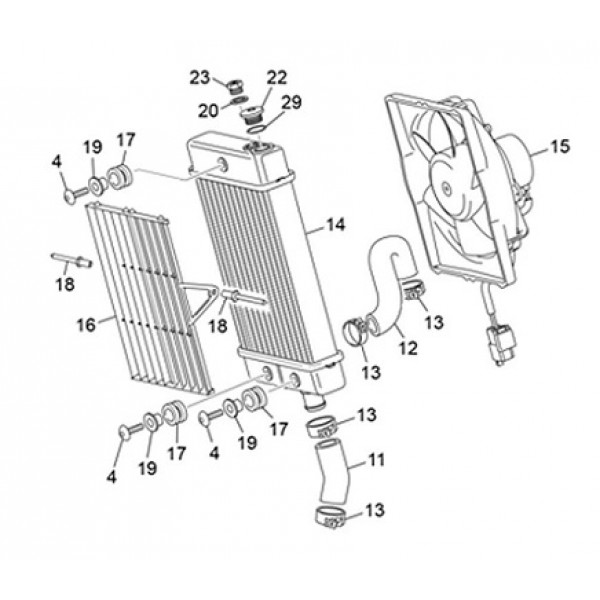 Griglia Radiatore SHERCO 12-19, SCORPA 15-19